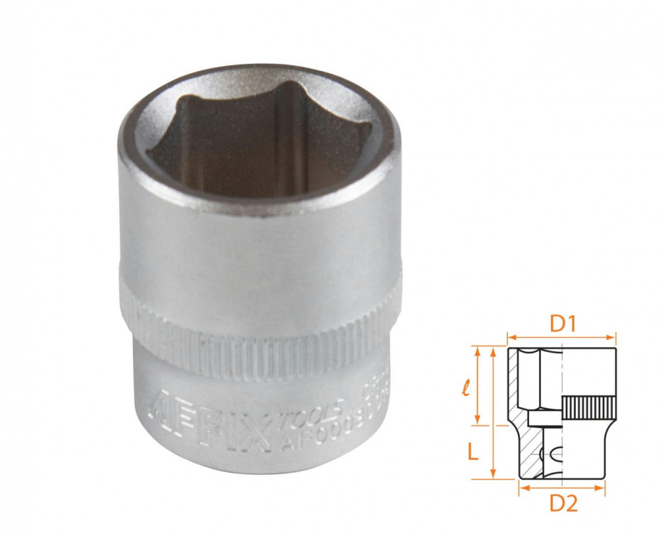 Головка торцевая стандартная шестигранная 3/8", 18 мм AFFIX AF00030018